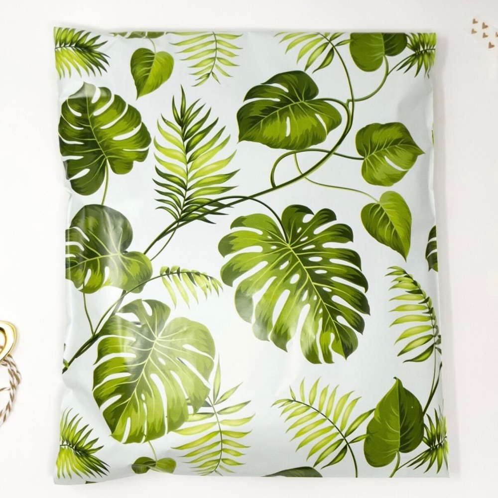 14.5x19 Poly Mailers | set of 20 Banana leaves design|  Shipping Mail Bags
